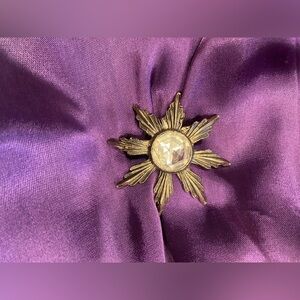 Vintage dramatic bronze with cut glass star pin